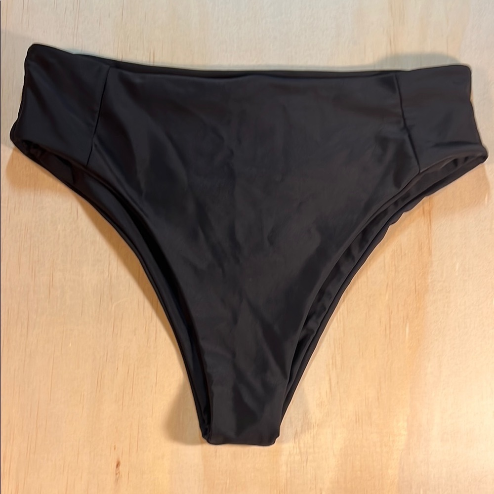 SHEIN Black Nylon Spandex Swim Bottom Sz L